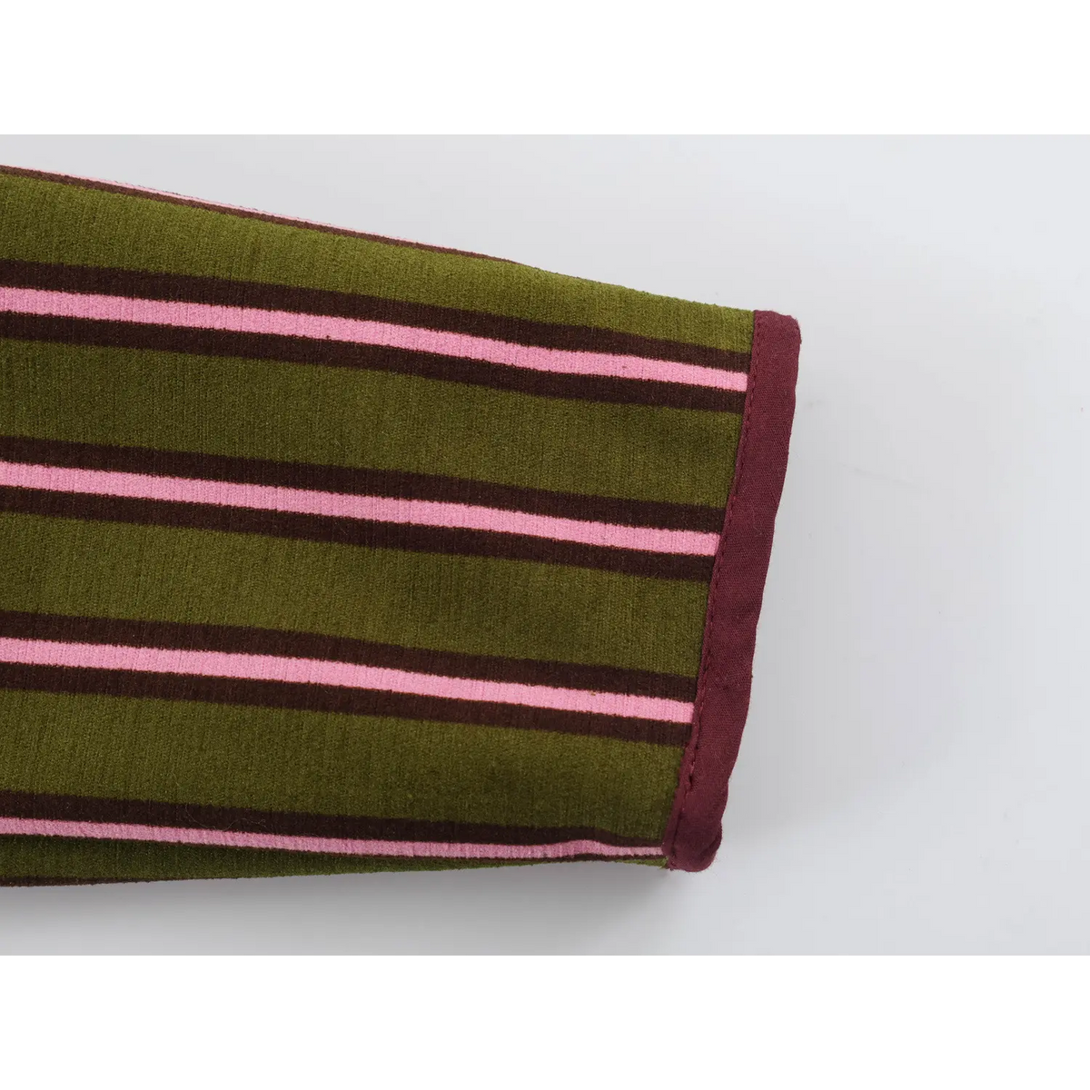 Close-up of cuff and contrast binding