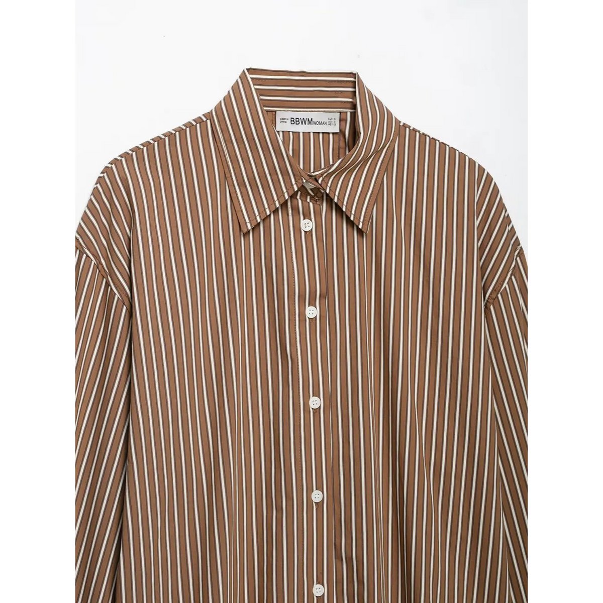 Close-up of point collar and front button placket