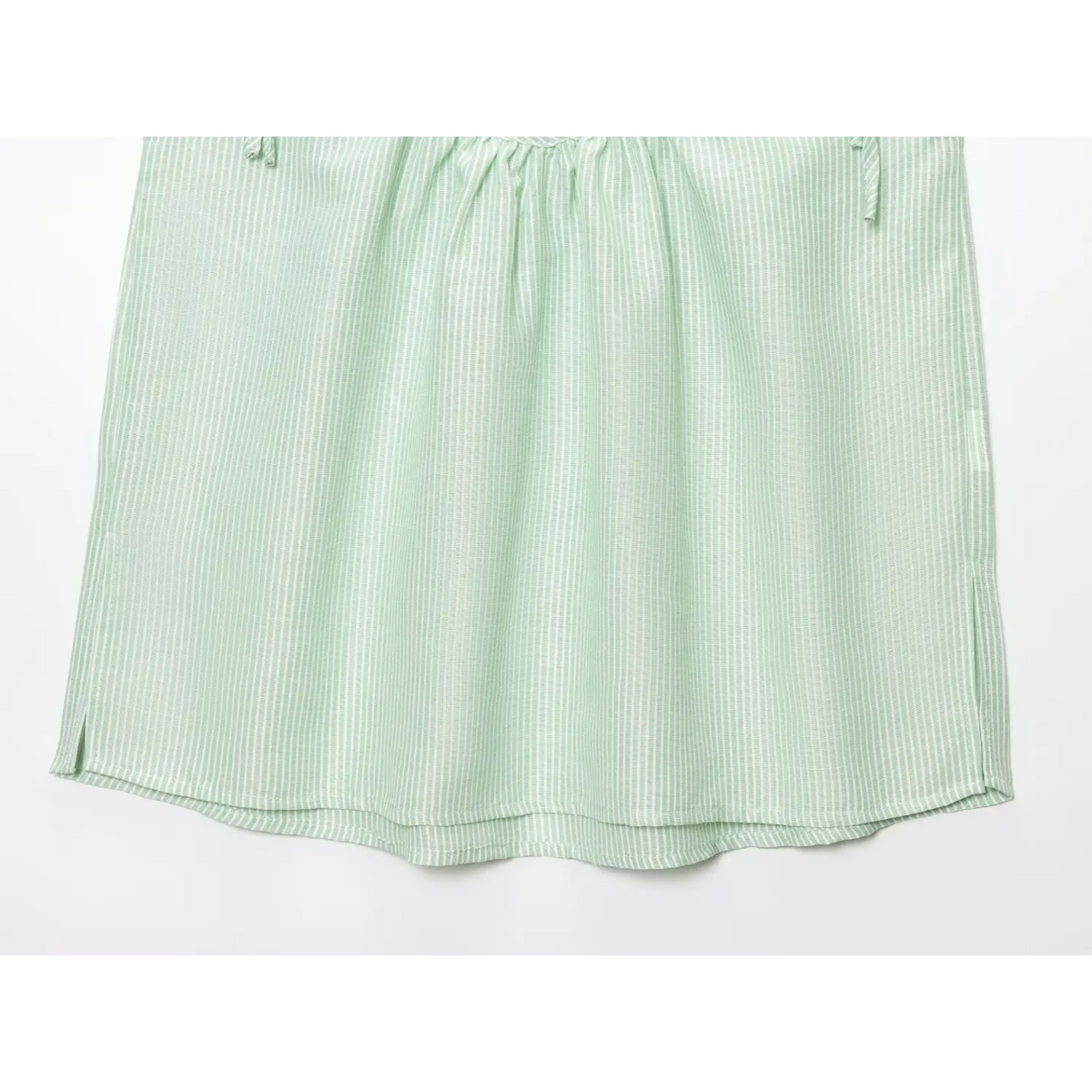 Close-up of hem and side slits