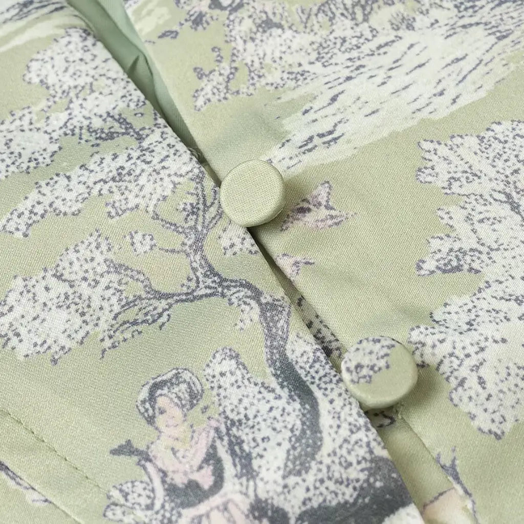 Close-up of fabric covered buttons
