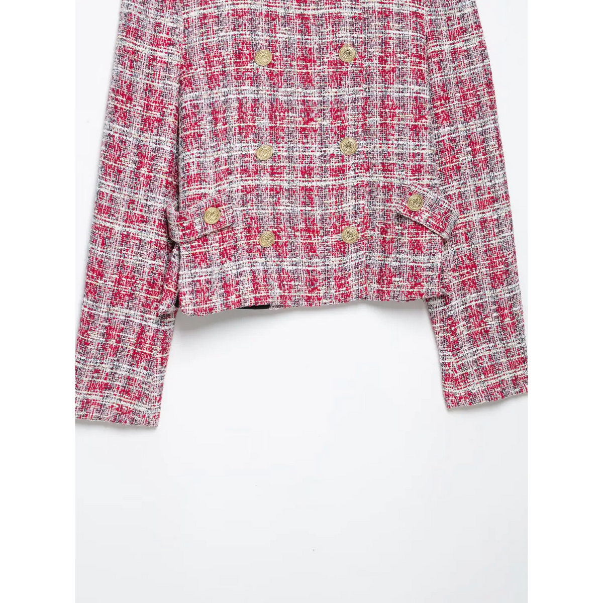 Front flat lay of jacket with flap pockets
