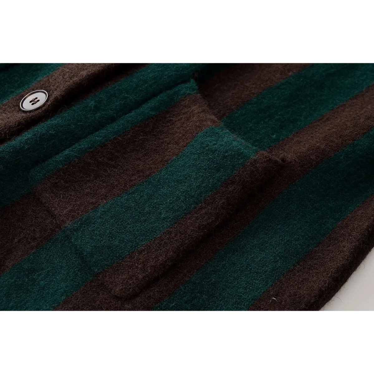 Close-up of stripe knit texture and pocket