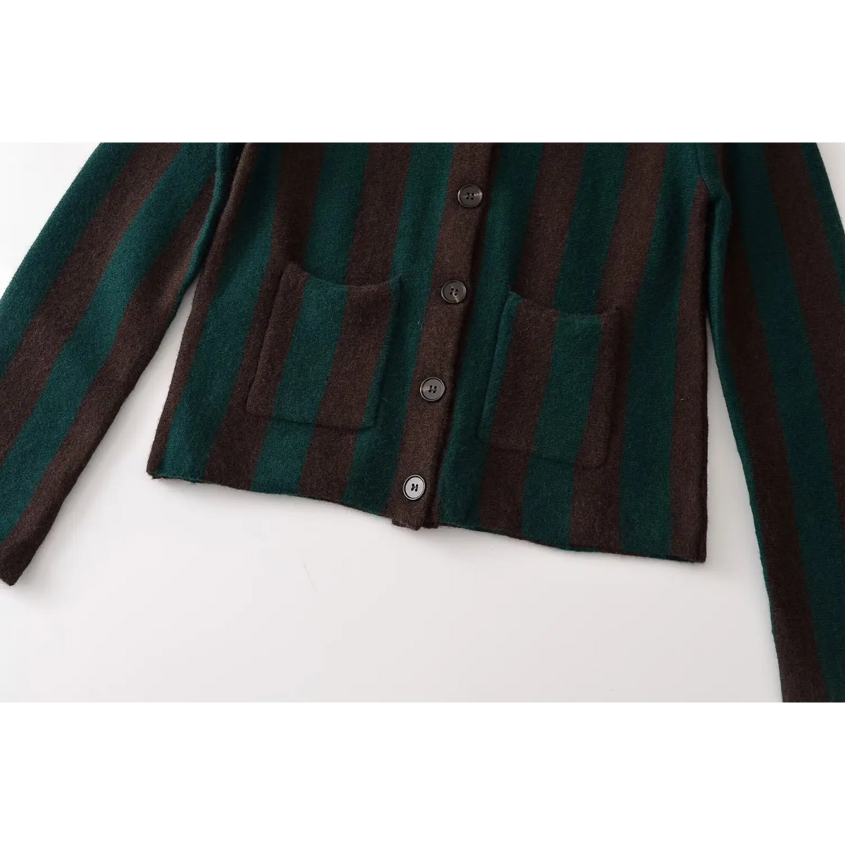 Close-up of patch pockets and hem