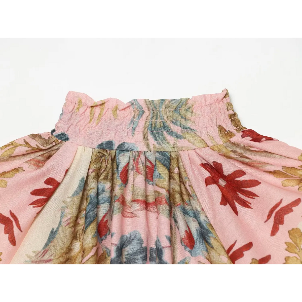 Close-up of back smocked high neck