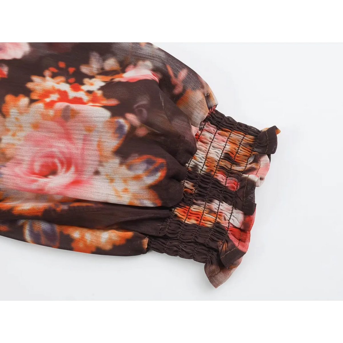 Close-up of elasticated ruffled cuff
