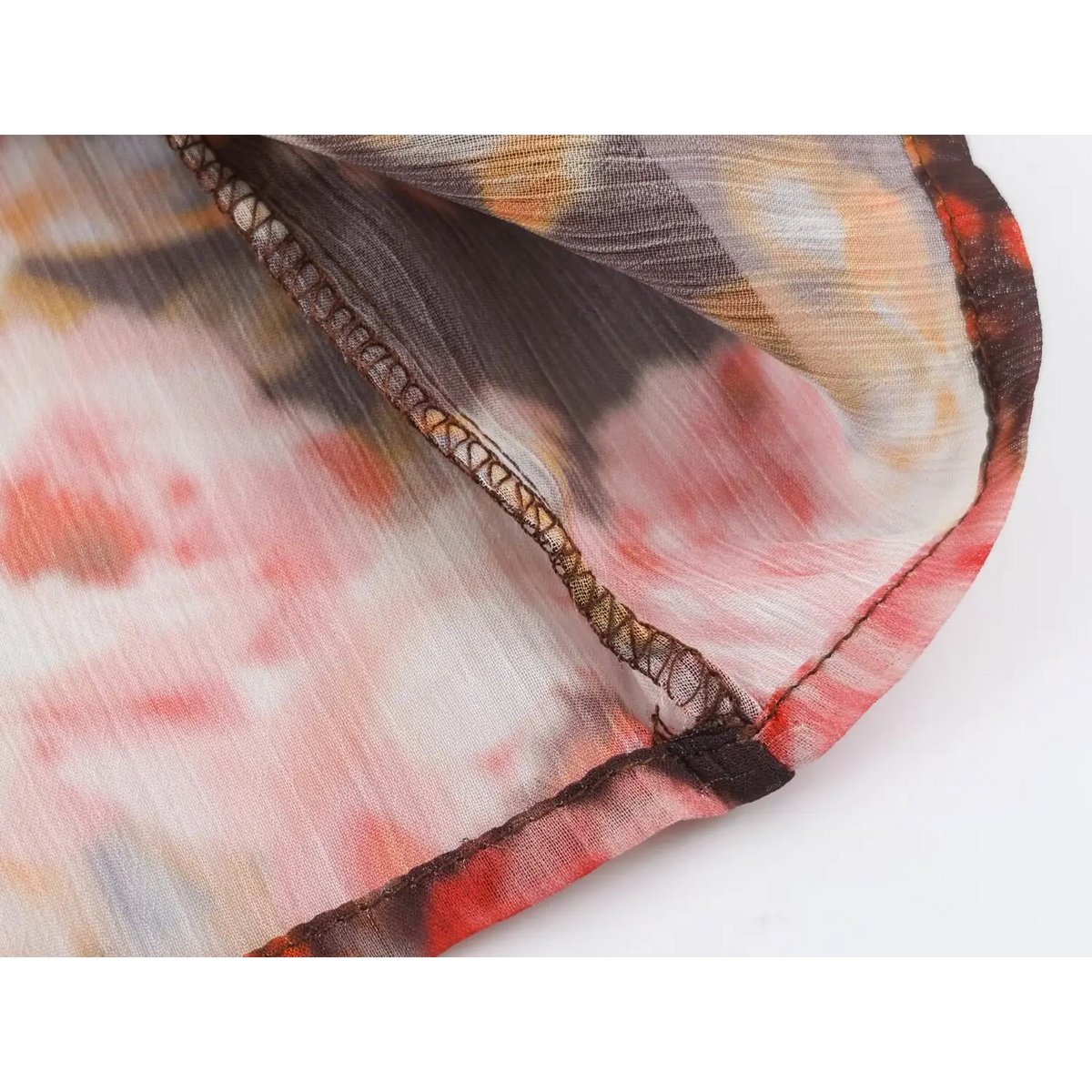 Close-up of lining and interior overlock stitch
