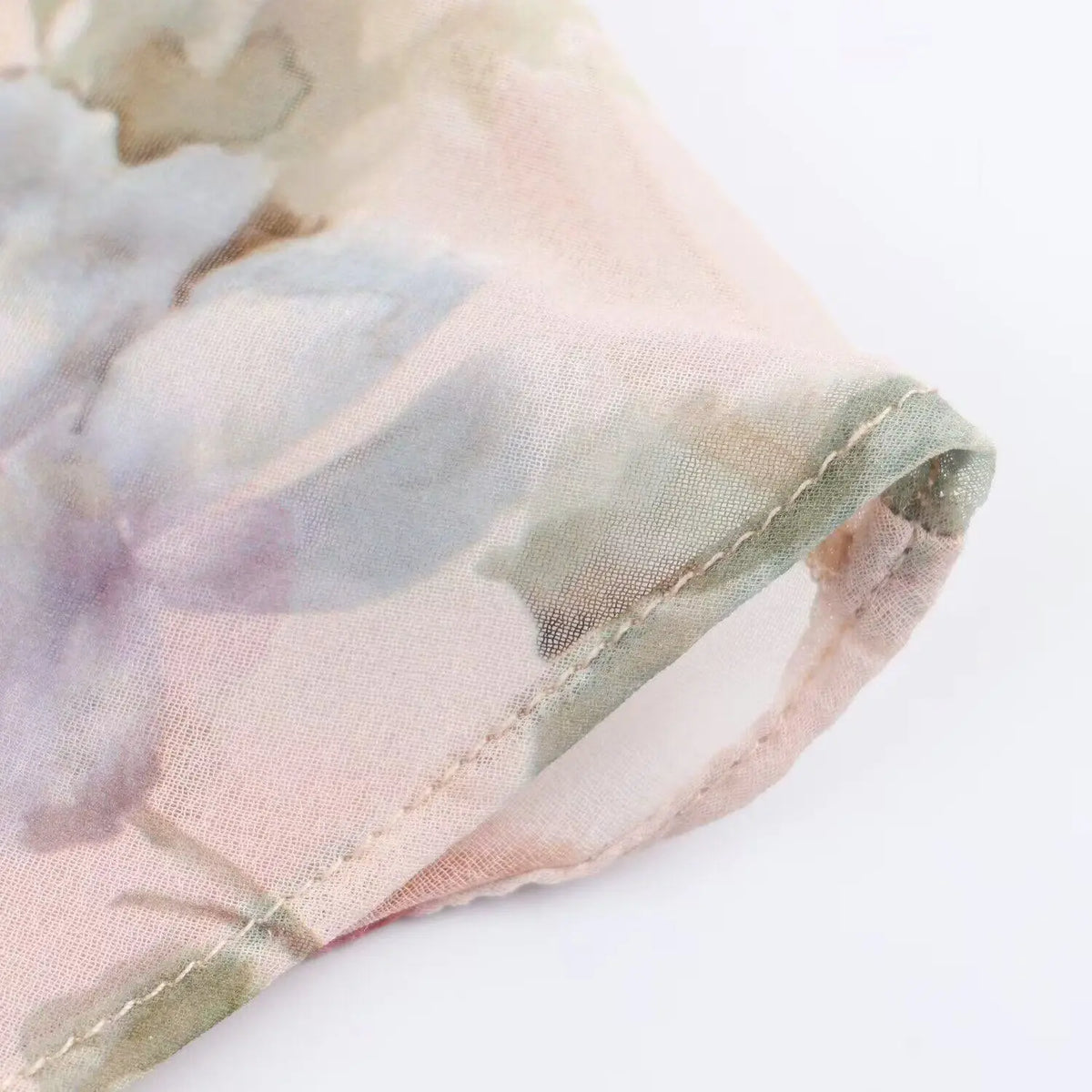 Close-up of chiffon hem stitching