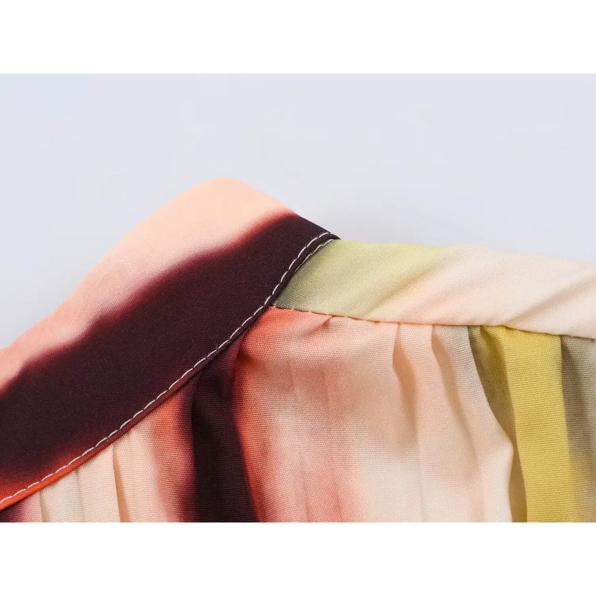 Close-up of back neck and shoulder stitching