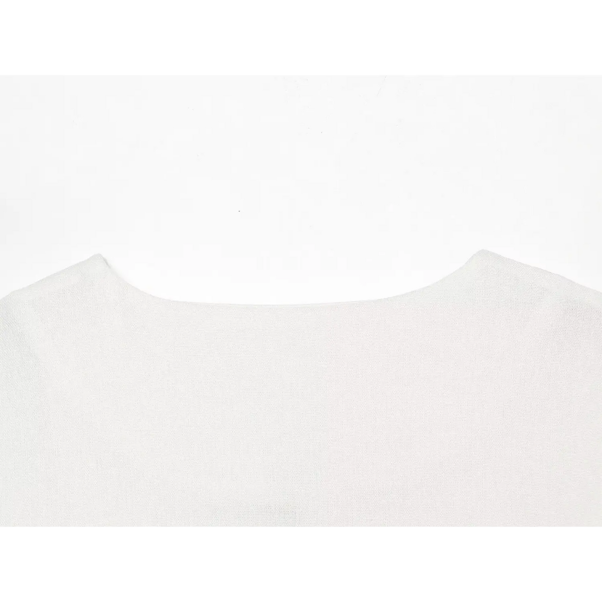 Close-up of back neck and shoulder seam