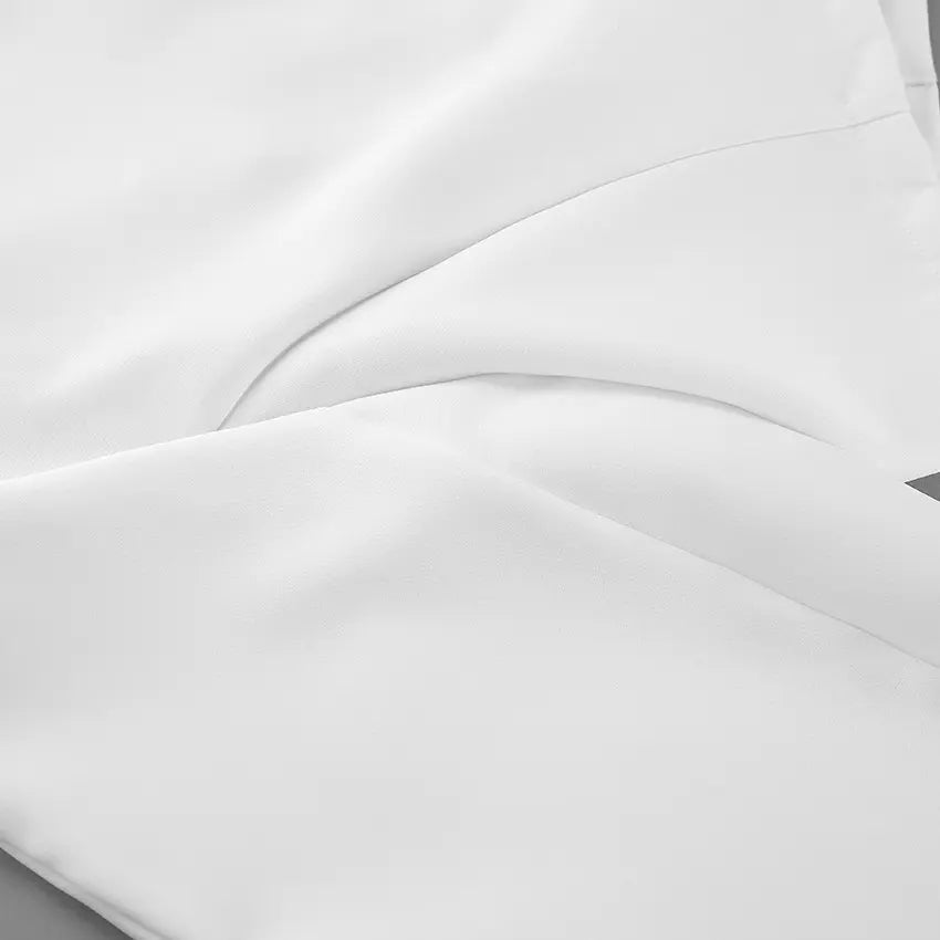 Macro close-up of white suiting woven fabric