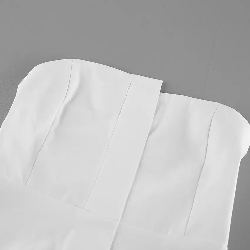 Close-up of strapless bustier