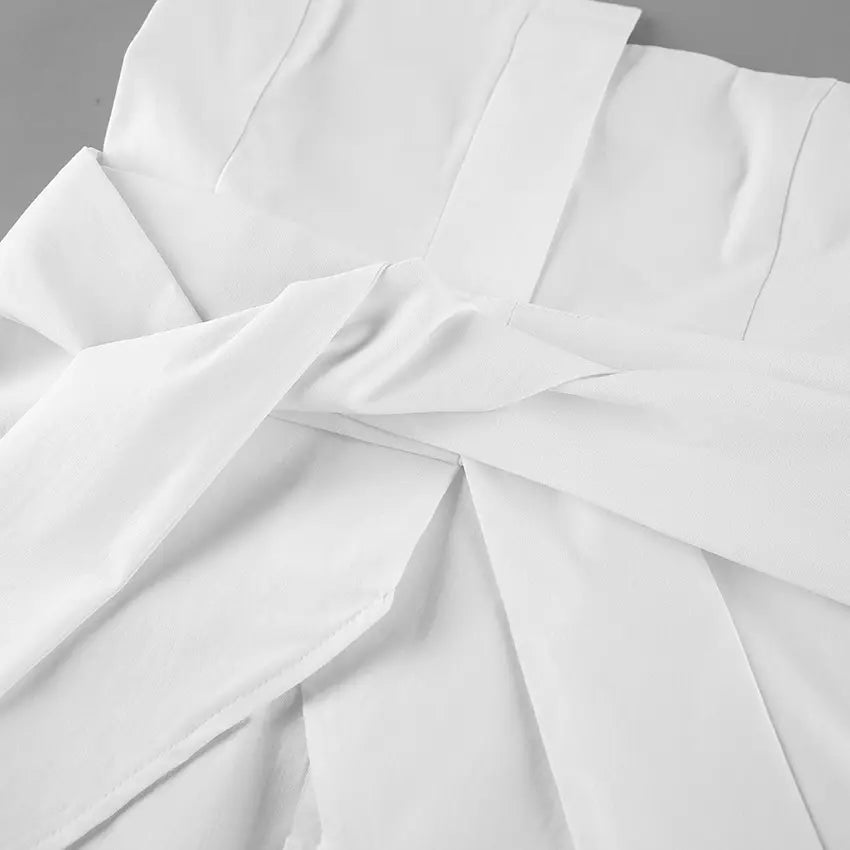 Close-up of tie waist sash