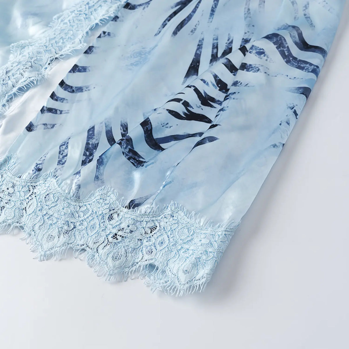 Close-up of lace hem trim